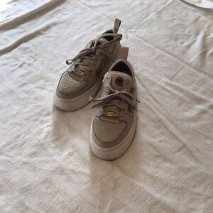 Beige/khaki platform Low-Top Nike Sneakers with Gold Accent women’s size 7